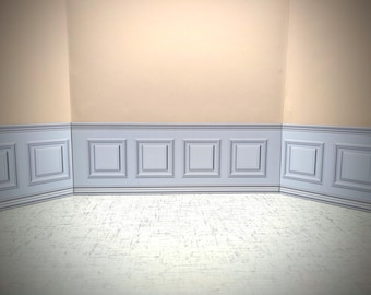 1:12 scale Dollhouse Wainscoting, Printable Paper Kit (Digital PDF Download)