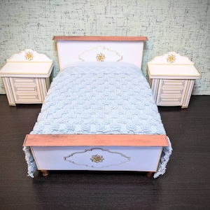 1:12 scale, miniature bedroom , dollhouse furniture, miniature bed, downloadable, modern miniature, dollhouse kit, paper kits,