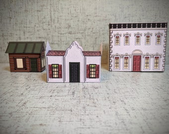 HO scale, downloadable, miniature houses, train set accessories, printable, modern miniature, dollhouse kit, outdoor miniature, small scale