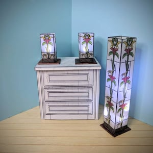 One inch scale, miniature lamp, dollhouse decor, printable mini, downloadable, modern miniature, dollhouse kit, miniature kitchen, lamp kit