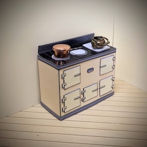 Scala 1:12, stufa in miniatura, cucina per casa delle bambole, mini stampabile, pdf scaricabile, mini retrò, kit per casa delle bambole, modello diorama, scala da un pollice