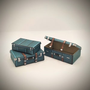 1:12 Miniatur, Mini-Gepäck, Puppenhaus Dekor, Diorama zum Ausdrucken, Download PDF, Miniatur Koffer, Puppenhaus Kit, Retro Miniaturen