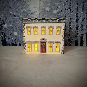 Weihnachtsdorf Kit, druckbare Häuser, Weihnachtsdekoration, Puppenhaus Kit, Weihnachtsschmuck, herunterladbare Miniatur-Weihnachtsdekor
