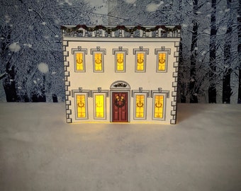 Christmas Village House, Printable Paper Kit: DIY Miniature Decor (Digital PDF Download)