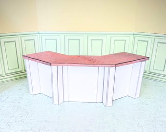 1:12 Scale Dollhouse Kitchen Island Paper Kit, Modern Miniatures (PDF Download)