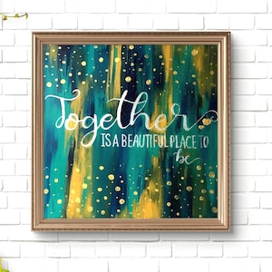 Unique handmade quote artwork on canvas inspirational personalised miniature art small motivational painting green gold artwork for gift