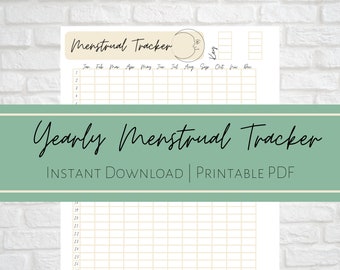 Celestial Yearly Menstrual Tracker or Period Log