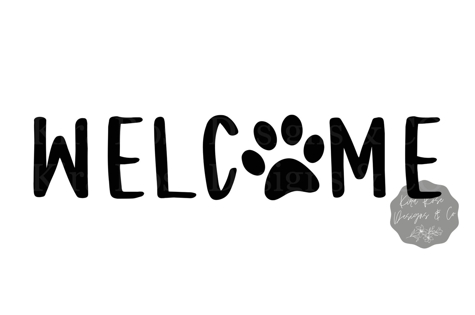 Welcome Pawprint SVG Welcome sign svg Paw print svg Welcome | Etsy