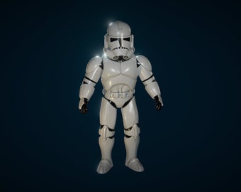 Figura de acción de soldado clon personalizada / Archivo de impresión 3D / Juguete inspirado en Star Wars / Archivo digital / Figura de acción de 3,75"
