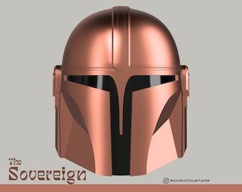 De soeverein | Aangepaste Mandaloriaanse helm | 3D-afdrukbaar STL-bestand