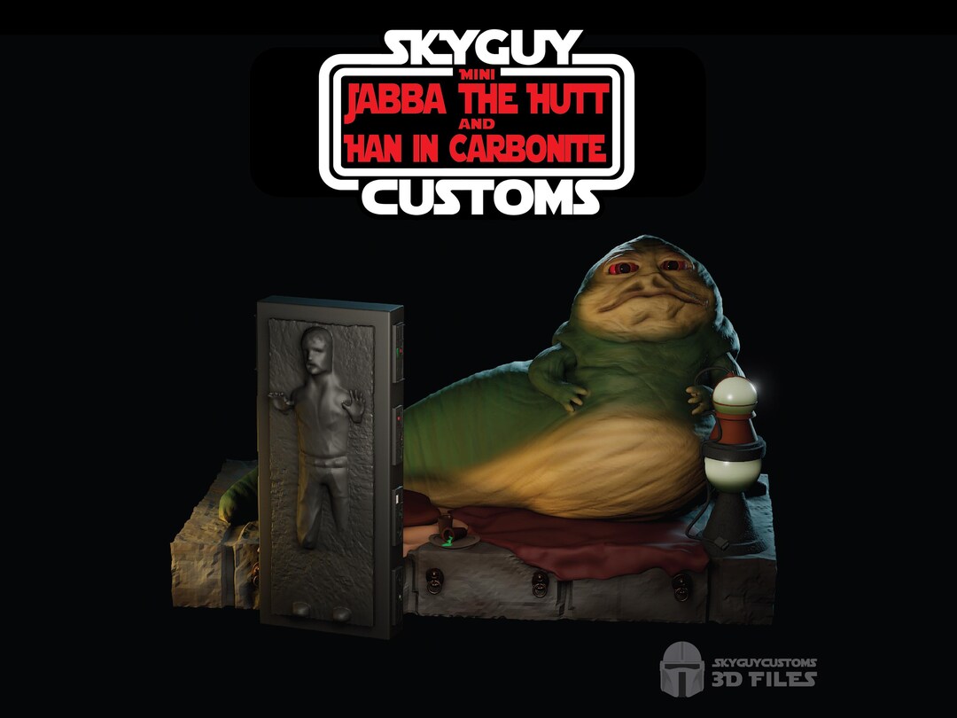 Mini Jabba & Han in Carbonite | 3D Print File | Star Wars Inspired