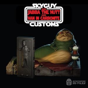 Mini Jabba & Han in Carbonite | 3D Print File | Star Wars Inspired Collectible | Digital Files | Inspired by Micro Galaxy Squadron