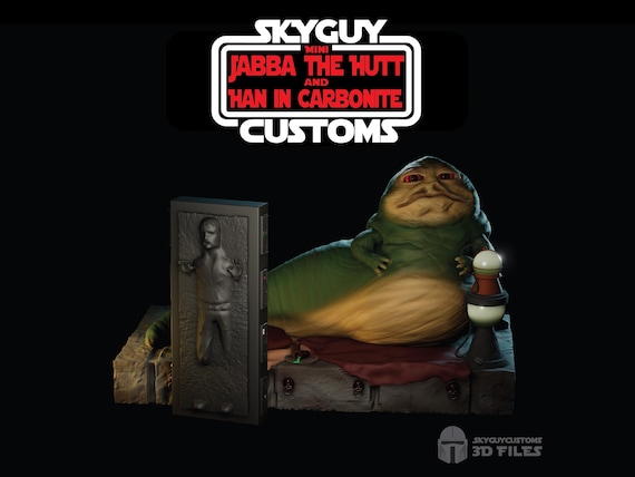 Mini Jabba & Han in Carbonite | 3D Print File | Star Wars Inspired