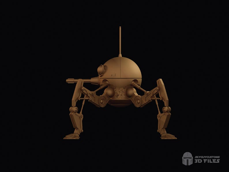 Orthographic side view of DSD1 Dwarf Spider Droid.