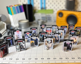 Cardback Kits for Mini Action Figures | Star Wars Inspired Collectible | Custom Retro Star Wars Toy | Inspired by Micro Galaxy Squadron