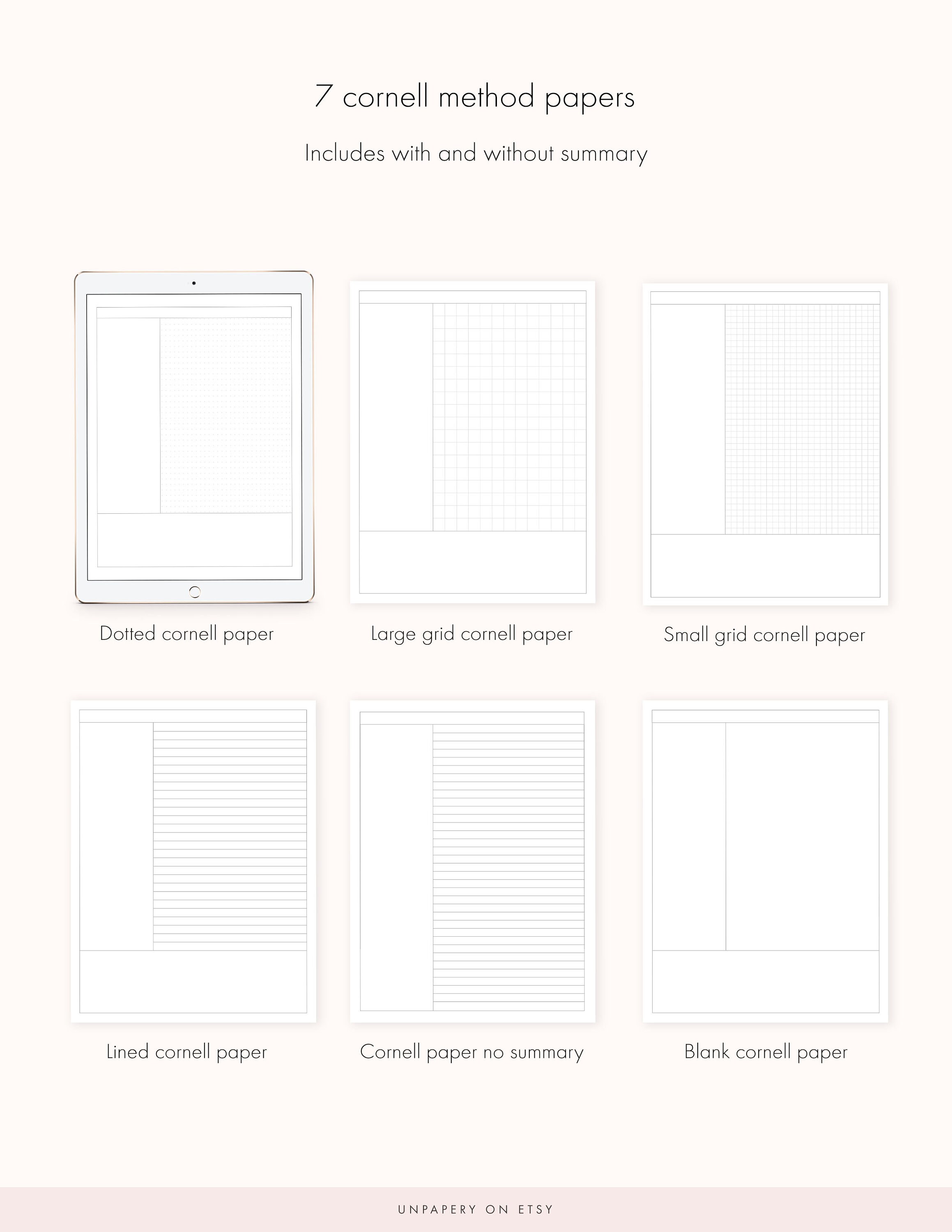 Digital Note Taking Paper Templates for Goodnotes Notability Etsy