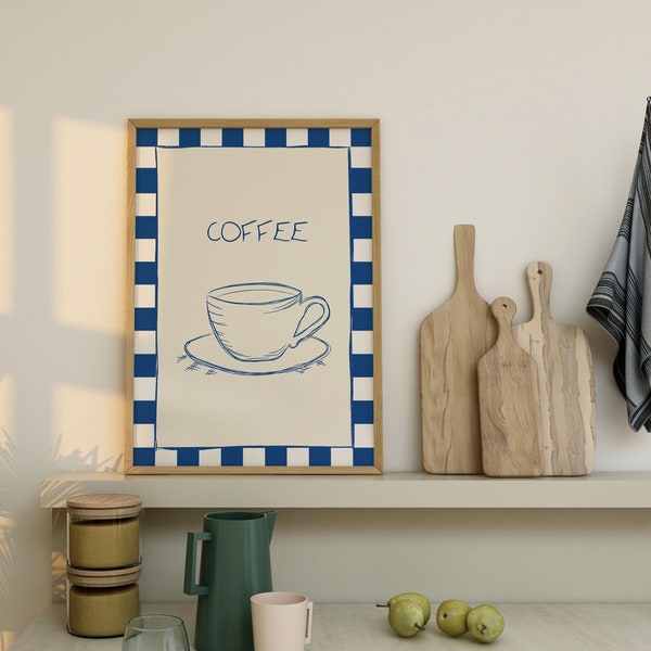 Coffee wall art, Coffee Print, Breakfast Wall Art, Kitchen Decor, Retro Coffee print