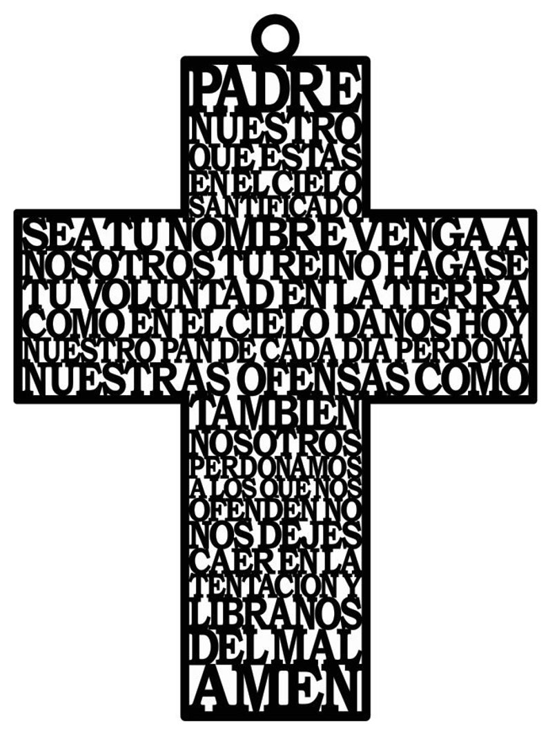 Our Father Cross in Spanish Language Etsy