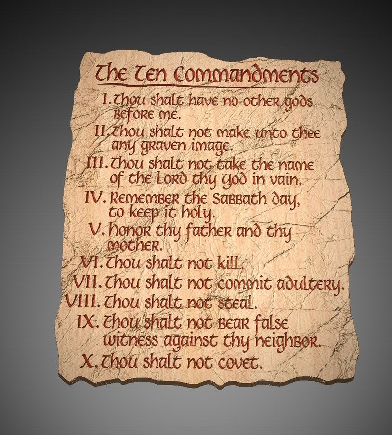 The Ten Commandments on Stone - CNC File for Carving, 3D STL Ten ...
