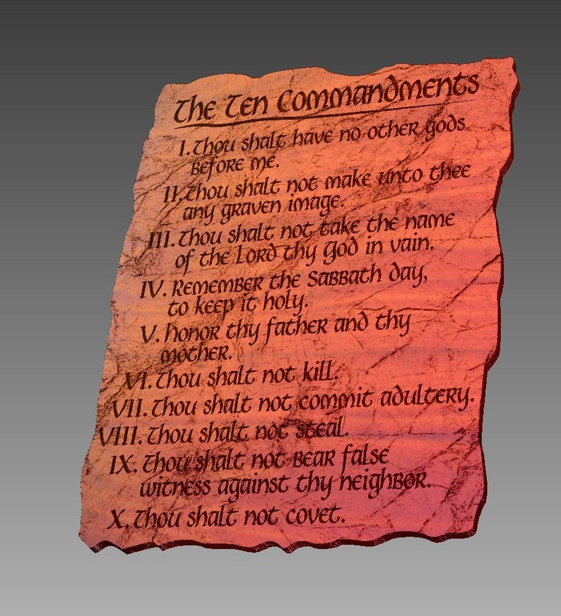 The Ten Commandments on Stone - CNC File for Carving, 3D STL Ten ...