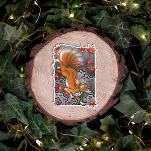 Kitsune renard neuf queues traditionnel Irezumi tatouage Flash beaux-arts imperméable vinyle autocollant et carte postale Art impression