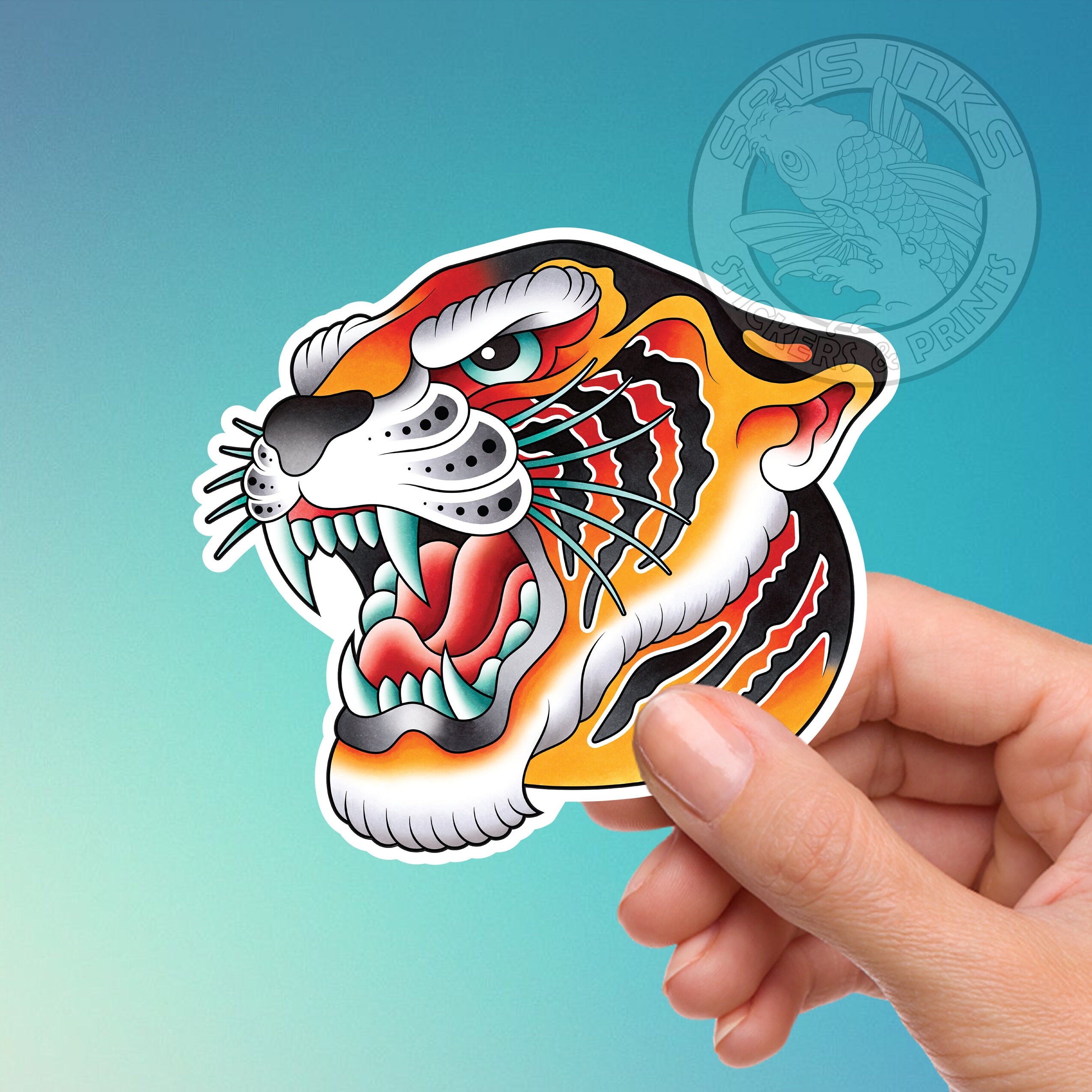 Traditional Tiger Head Tattoo Flash Hand Drawn Art Print - Etsy Traditional Tiger Head Tattoo Flash Hand Drawn Art Print - Etsy