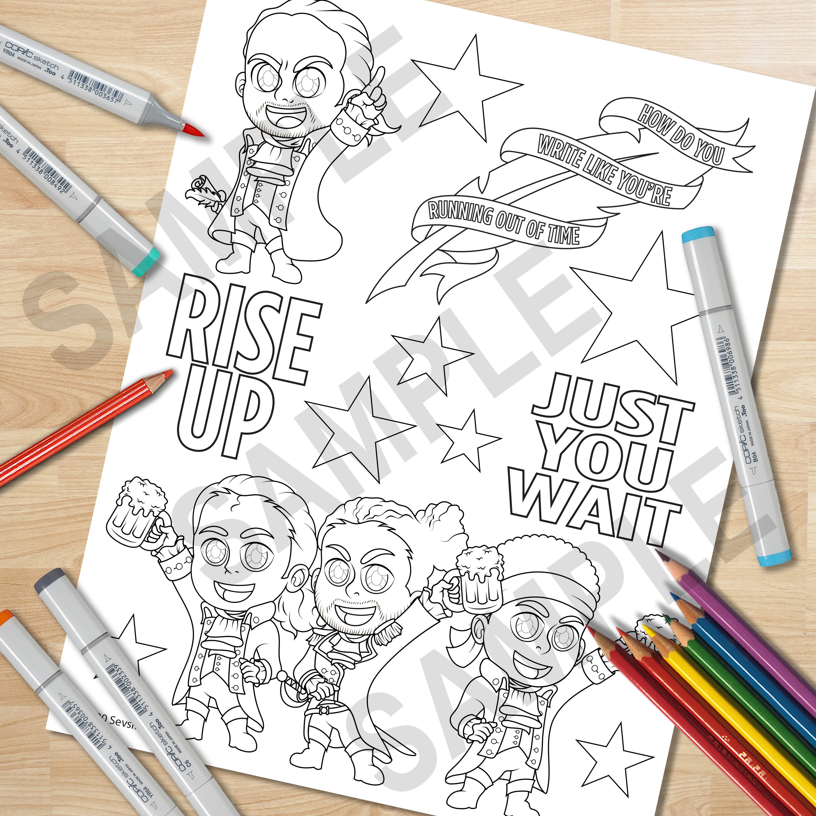 Hamilton Broadway Musical Print Your Own Adult Coloring Book | Etsy