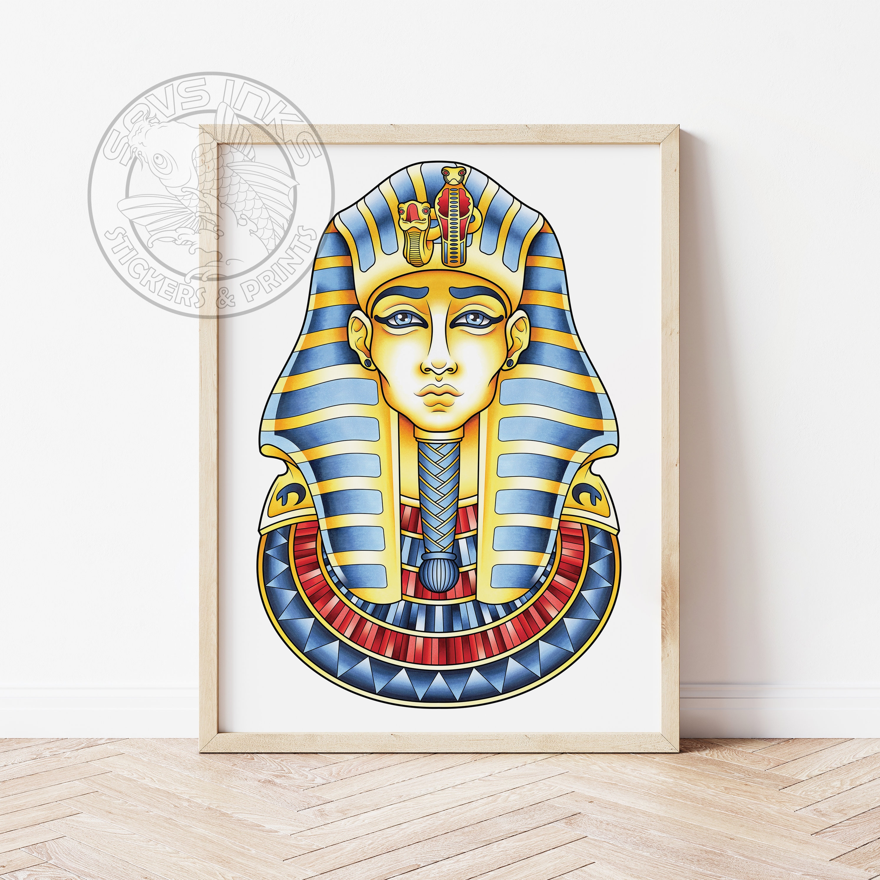 King Tutankhamun Mask Drawing
