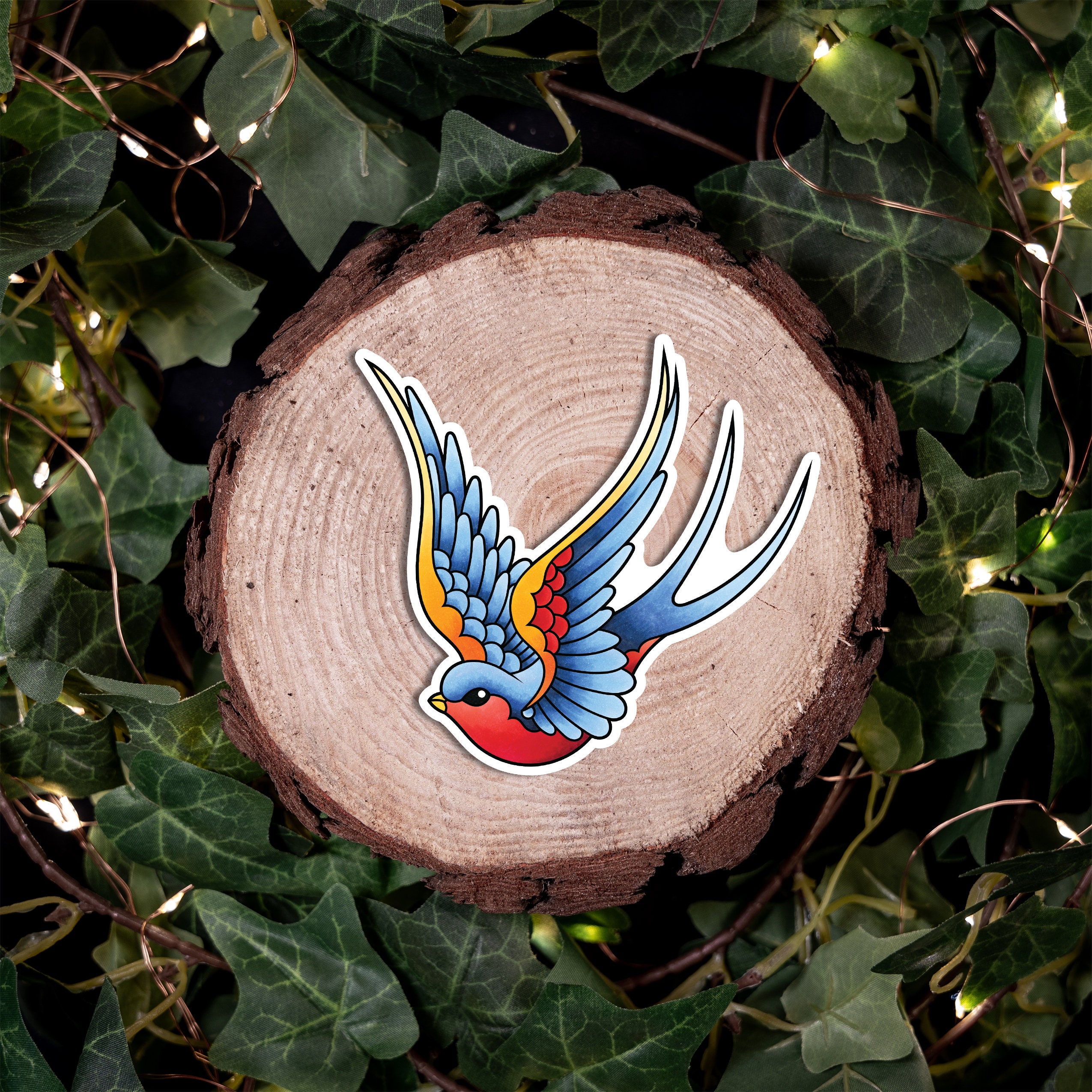 Sailor Jerry Style Swallow American Traditional Tattoo Flash