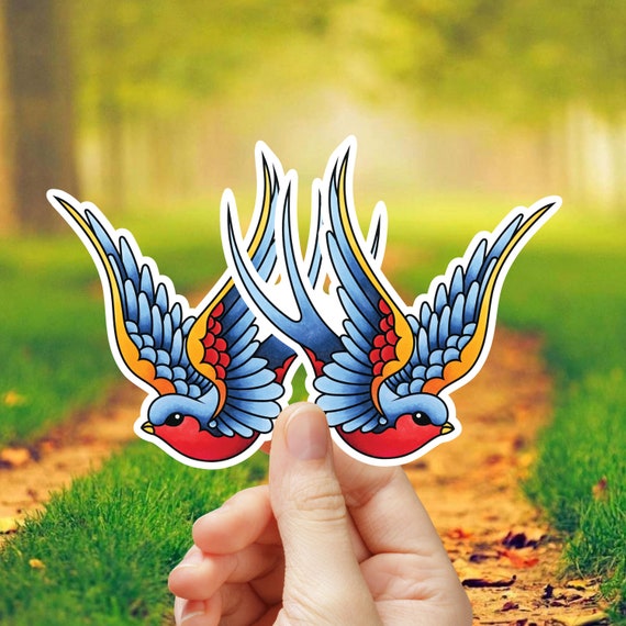 Pack Of 2 Sailor Jerry Style Swallow Traditional Tattoo Hand Singapore - Traditional Swallow Tattoo Hand Pack Of 2 Sailor Jerry Style Swallow Traditional Tattoo Hand Singapore - Traditional Swallow Tattoo Hand