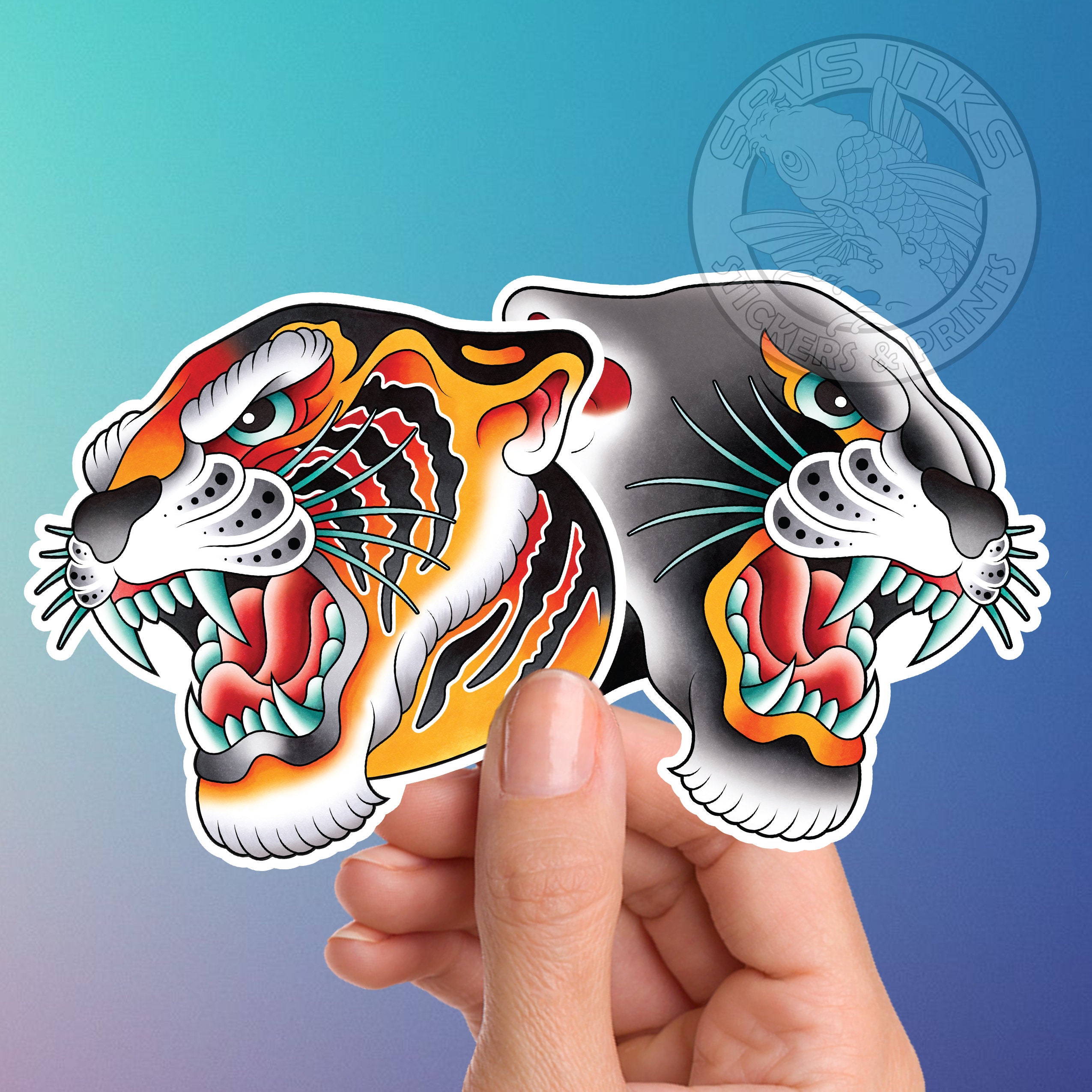 Buy Traditional Tiger & Panther Head Tattoo Flash Art Print Online in India - Etsy Buy Traditional Tiger & Panther Head Tattoo Flash Art Print Online in India - Etsy