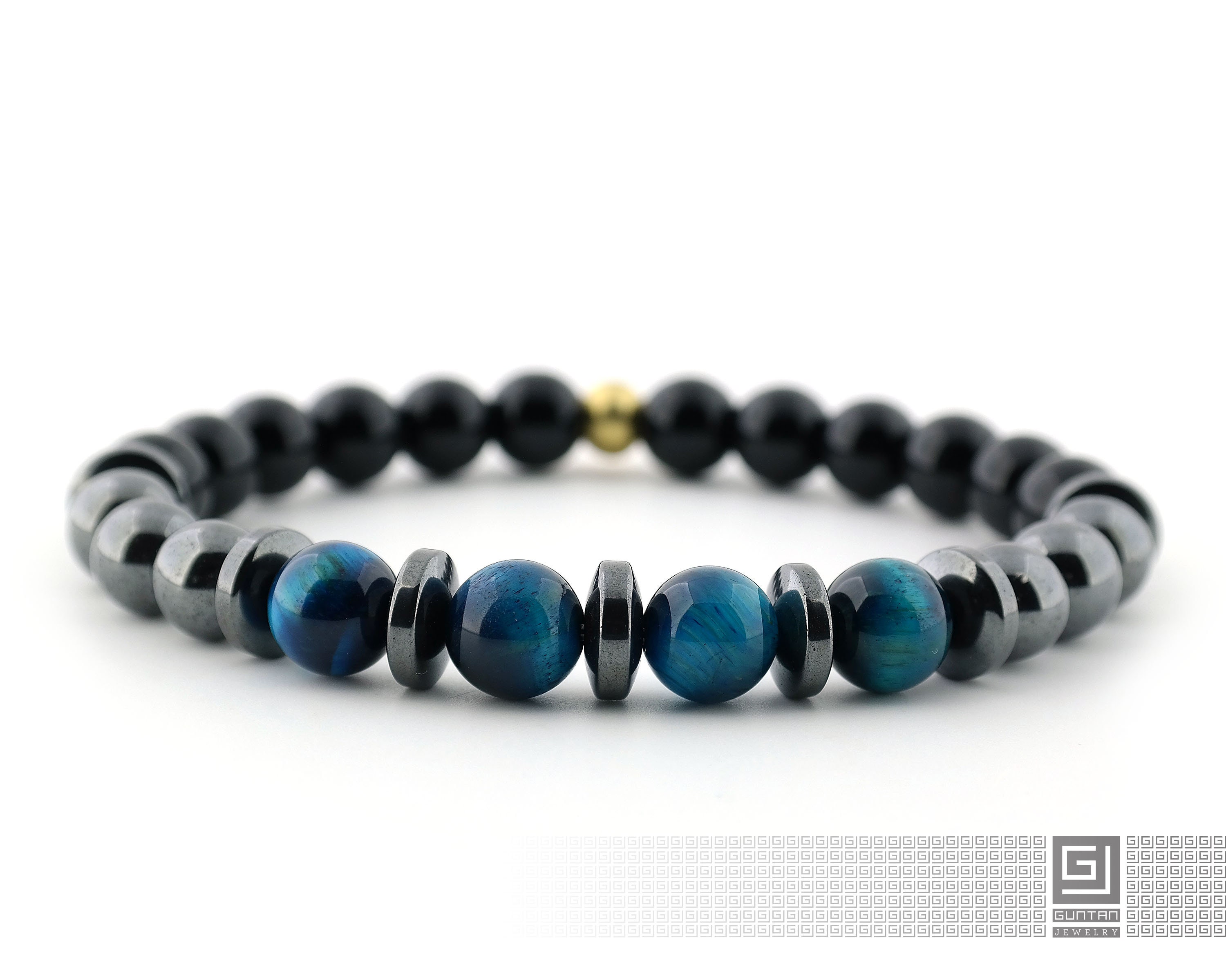 Blue Tigers Eye Obsidian Hematite Bracelet Grounding Calming - Etsy