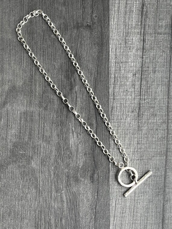 Silver Fob Necklace Toggle Necklace Tbar and Ring Necklace Silver Belcher T Bar Necklace Fob Necklace. Silver Chain Necklace With Tbar Etsy Australia