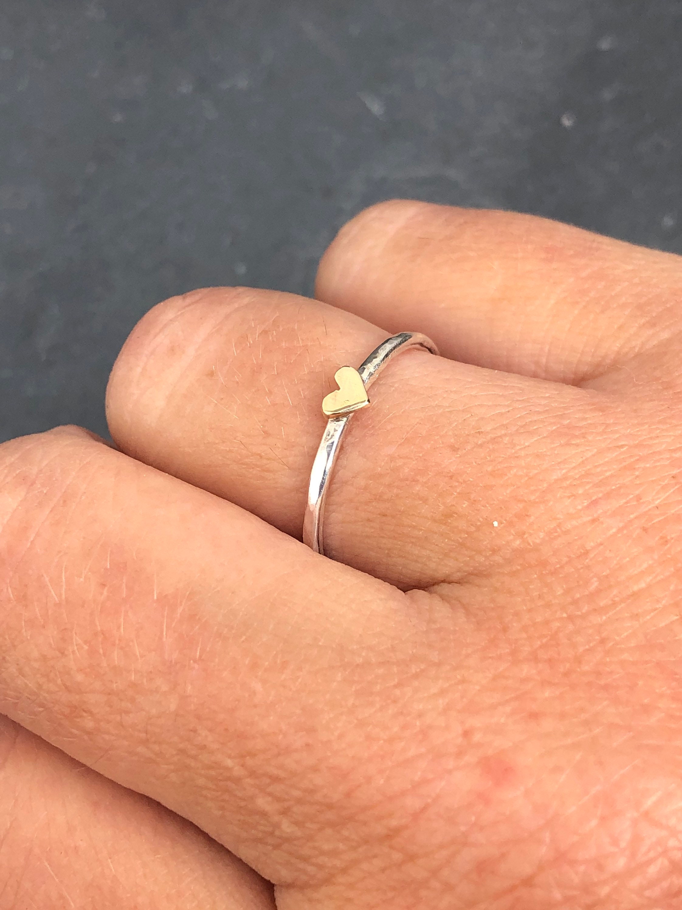 Self Love Ring. Gold heart ring gold heart stack ring stack Etsy