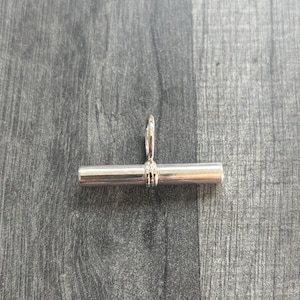 Sterling Silver T Bar, silver fob bar, chunky silver t bar, unisex t bar, Victorian fob, silver toggle bar, gift for him, silver charm