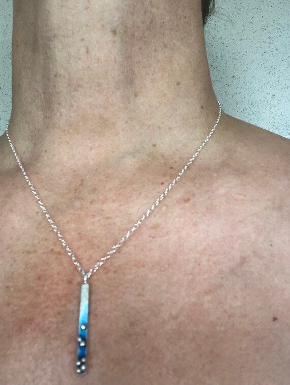Blue enamel sale pendant