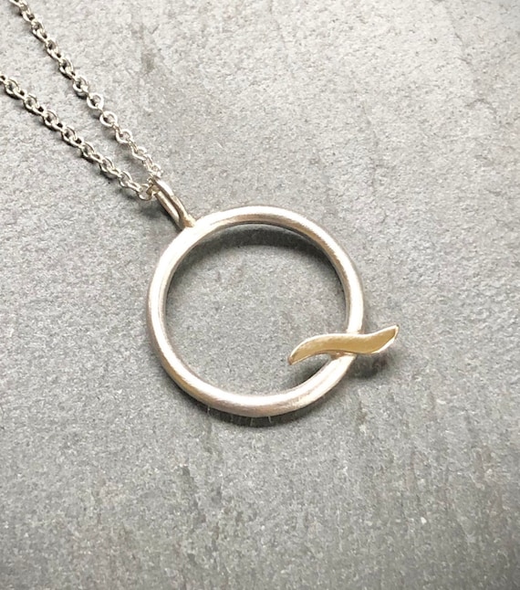 Wave Pendant. Wave Necklace. Contemporary Jewellery. Round