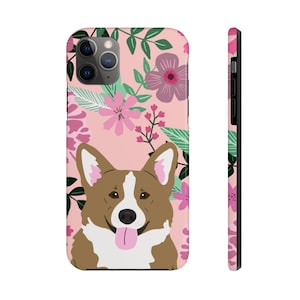Brown Corgi Floral Phone Case