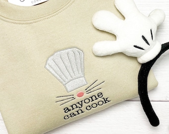 Qualquer um pode cozinhar moletom bordado de <br> Entrega Rápida? Chef Remy, roupa inspirada em Ratatouille para parques temáticos | Vestuário Disney