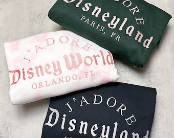 AANPASBAAR J'adore Disneyland, Disney World ronde hals/hoodie