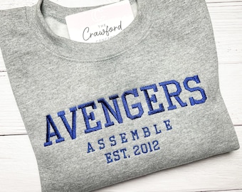 Avengers Assemble Est. 2012 Embroidered Sweatshirt | Avenger Universe | Disney Park Apparel