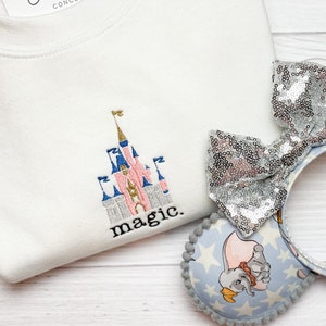 Magic Kingdom Embroidered Sweatshirt | Embroidery Magic Castle Disney World | Cinderella&#39;s Castle Disney Parks Sweatshirt | Disney Apparel