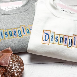 Disneyland Entrance Sign Embroidered Sweatshirt | Theme Park Apparel | Disney Apparel