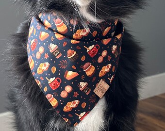 Fall Dog Bandana: Pumpkin Spice Cotton Tie-On