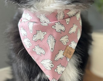 Ghost Print Dog Bandana - Halloween Tie On Cotton Bandana