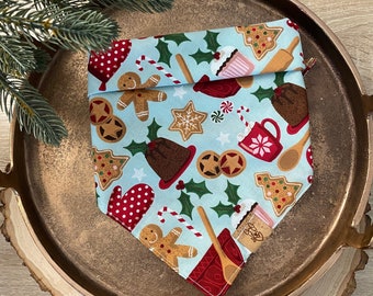 Gingerbread Man Tie On Dog Bandana - Baking Dog Bandana - Christmas Dog Mom/Dad Gift - Holiday Dog Bandana - Christmas Cookies - Dog Gift