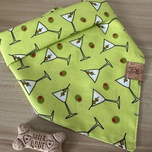 Dirty Martini Dog Bandana: Cotton Tie-On, Sunday Funday