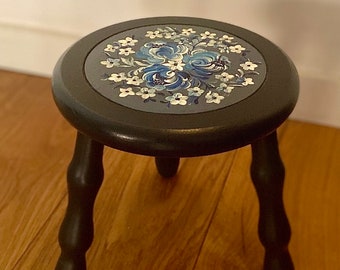 Vintage hand painted milk stool - plant table