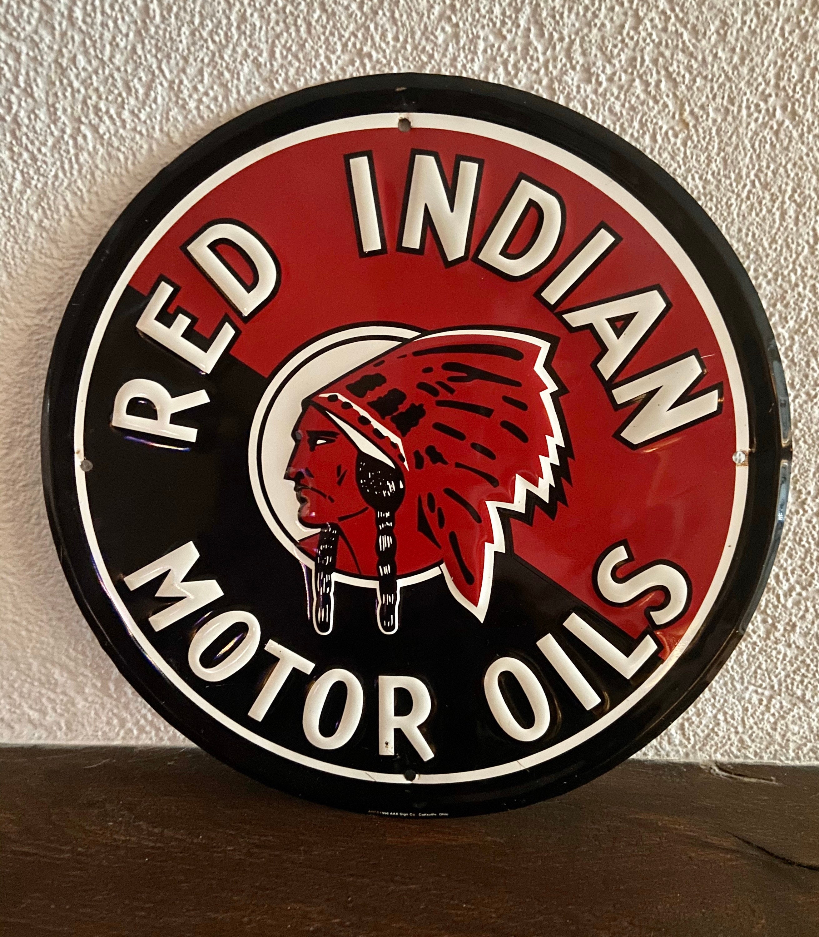 Metal Red Indian Motor Oils Sign - Etsy