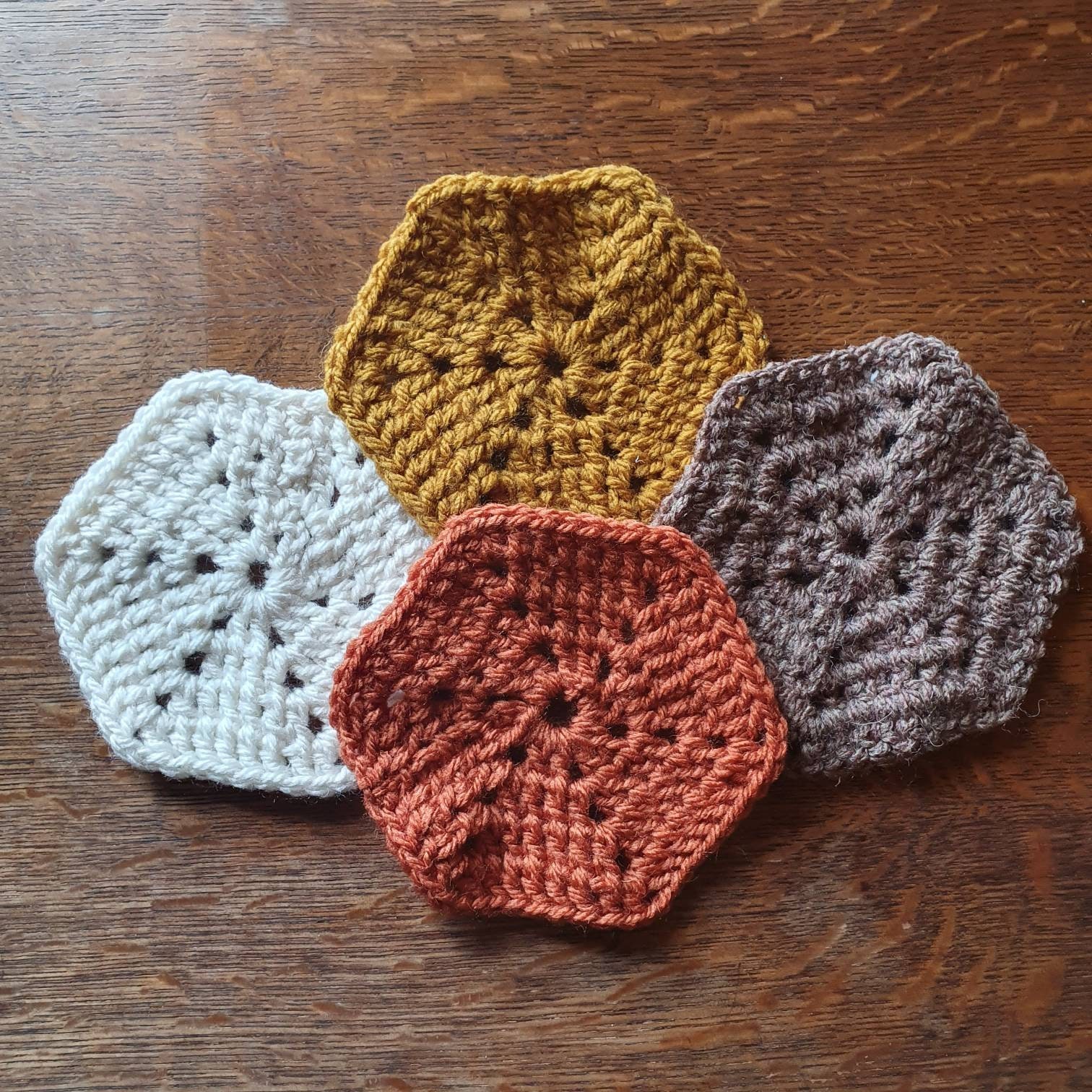 Crochet Coaster Set Hexagon Shaped Set of 4 Coaster Set Hot Etsy
